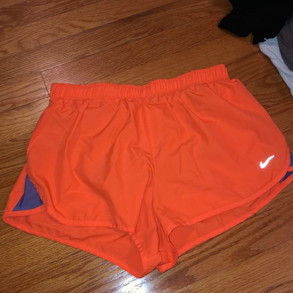 Orange dri-fit nike pro shorts